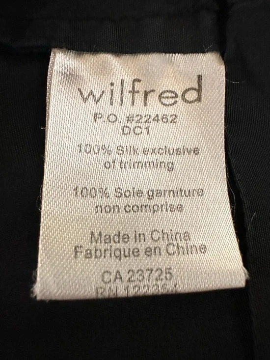 WILFRED | Black Silk Mini Gathered Waist A-Line Skirt Pockets - Picture 4 of 5